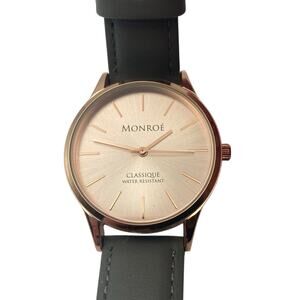 Women's Monroe Classique Analog Dial Watch Adjustable Leather Band - New Battery